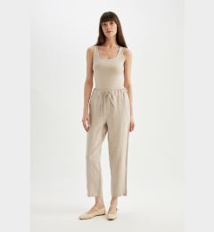 Снимка на DEFACTO High Waist Short Leg Linen Trousers with Jogger Pockets