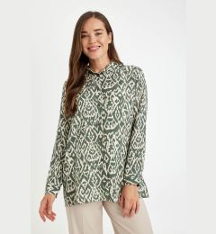 Снимка на DEFACTO Loose Fit Shirt Collar Patterned Long Sleeve Shirt Tunic