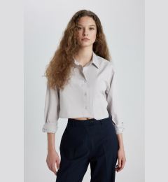 Снимка на DEFACTO Oversize Fit Crop Poplin Long Sleeve Shirt