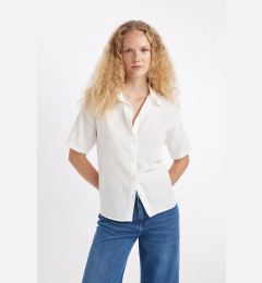 Снимка на DEFACTO Oversize Fit Linen Look Short Sleeve Shirt