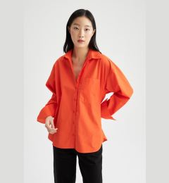 Снимка на DEFACTO Oversize Fit Poplin Shirt with Pockets 100% Cotton Tunic