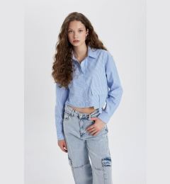 Снимка на DEFACTO Oversize Fit Striped Poplin Long Sleeve Shirt