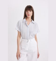 Снимка на DEFACTO Oversize Fit Striped Short Sleeve Shirt