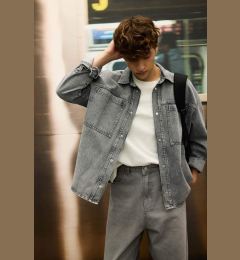 Снимка на DEFACTO Oversize Wide Cut Cotton Jean Long Sleeve Basic Shirt