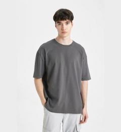 Снимка на DEFACTO Oversize Wide Cut Crew Neck Heavy Fabric Short Sleeve Basic T-Shirt