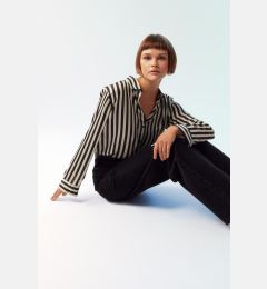 Снимка на DEFACTO Oversize Wide Fit Satin Striped Long Sleeve Shirt