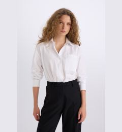 Снимка на DEFACTO Oversize Wide Fit Single Pocket Poplin Long Sleeve Shirt