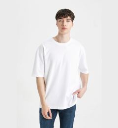 Снимка на DEFACTO Oversize Wide Pattern Crew Neck Heavy Fabric Short Sleeve Basic Plain T-Shirt X3926az24au