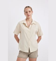 Снимка на DEFACTO Oversize Wide Pattern Linen Look Short Sleeve Shirt