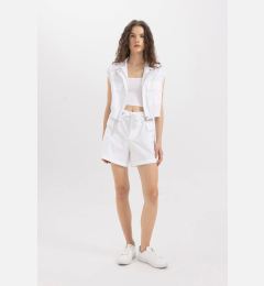 Снимка на DEFACTO Paperbag High Waist Wide Leg Poplin Shorts