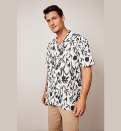 Снимка на DEFACTO Patterned Linen Blend Short Sleeve Shirt