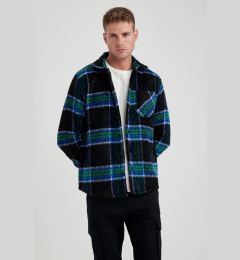 Снимка на DEFACTO Polo Collar Buttoned Plaid Long Sleeve Shirt Jacket