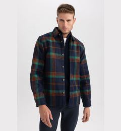 Снимка на DEFACTO Polo Collar Plaid Long Sleeve Shirt Jacket