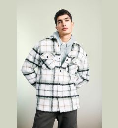 Снимка на DEFACTO Polo Collar Snap Closure Pocket Plaid Patterned Long Sleeve Shirt Jacket