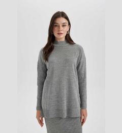 Снимка на DEFACTO Regular Fit Half Turtleneck Basic Plain Knitwear Sweater Tunic