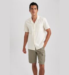 Снимка на DEFACTO Regular Fit Open Collar Linen Short Sleeve Shirt