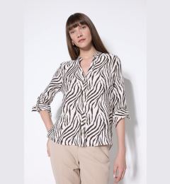 Снимка на DEFACTO Regular Fit Open Collar Patterned Folded Sleeve Detail Buttoned Long Sleeve Shirt