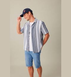 Снимка на DEFACTO Regular Fit Open Collar Striped Short Sleeve Shirt