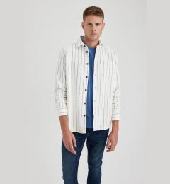 Снимка на DEFACTO Regular Fit Pocket Detail Striped Lumberjack Long Sleeve Shirt