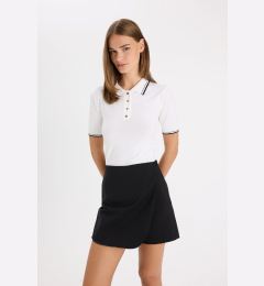 Снимка на DEFACTO Regular Fit Polo Collar Buttoned Basic Plain Short Sleeve Knitwear Sweater