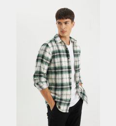 Снимка на DEFACTO Regular Fit Polo Collar Plaid Flannel Long Sleeve Shirt