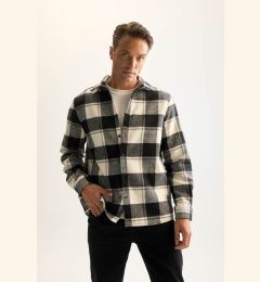 Снимка на DEFACTO Regular Fit Polo Collar Plaid Lumberjack Flannel Long Sleeve Shirt D7191axns