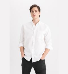 Снимка на DEFACTO Regular Fit Polo Neck Oxford Long Sleeve Shirt