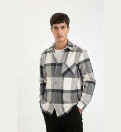 Снимка на DEFACTO Regular Fit Regular Cut Polo Collar Plaid Lumberjack Flannel Long Sleeve Shirt