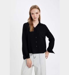 Снимка на DEFACTO Regular Fit Shirt Collar Basic Plain Buttoned Long Sleeve Shirt