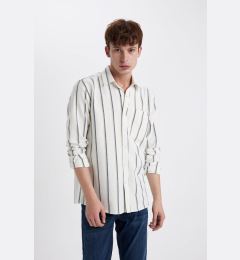 Снимка на DEFACTO Regular Fit Striped Cotton Long Sleeve Shirt