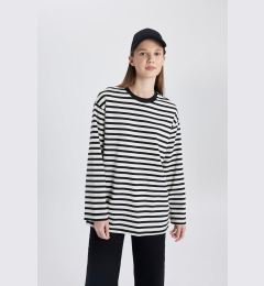 Снимка на DEFACTO Regular Fit Striped Long Sleeve T-Shirt Tunic