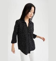 Снимка на DEFACTO Regular Fit V Neck Long Sleeve Printed Shirt