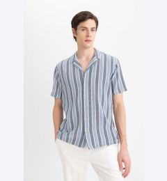 Снимка на DEFACTO Regular Fit Wide Collar Cotton Short Sleeve Shirt