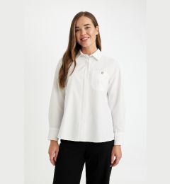 Снимка на DEFACTO Relax Fit Buttoned Pocket Basic Plain Poplin Long Sleeve Shirt