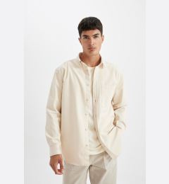 Снимка на DEFACTO Relax Fit Casual Cut Cotton Plain Long Sleeve Shirt Jacket