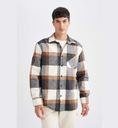 Снимка на DEFACTO Relax Fit Casual Cut Plaid Lumberjack Flannel Long Sleeve Shirt