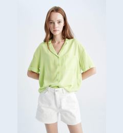 Снимка на DEFACTO Relax Fit Pajama Collar Short Sleeve Shirt