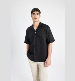 Снимка на DEFACTO Relax Fit Polo Collar Linen Short Sleeve Shirt