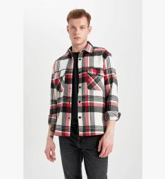 Снимка на DEFACTO Relax Fit Polo Collar Plaid Lumberjack Flannel Cotton Long Sleeve Shirt