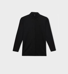 Снимка на DEFACTO Relax Fit Shirt Collar Crepe Long Sleeve Black Shirt