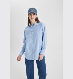 Снимка на DEFACTO Relax Fit Shirt Collar Oxford Long Sleeve Basic Plain Shirt Tunic