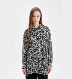 Снимка на DEFACTO Relax Fit Shirt Collar Patterned Long Sleeve Shirt Tunic