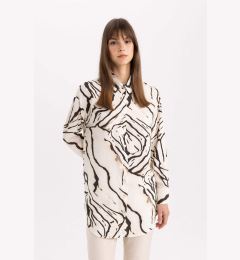 Снимка на DEFACTO Relax Fit Shirt Collar Printed Long Sleeve Tunic