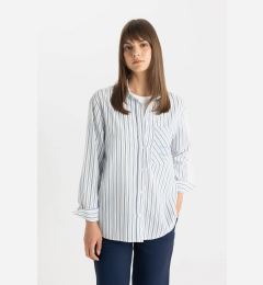 Снимка на DEFACTO Relax Fit Striped Long Sleeve Flared Cotton Shirt Tunic