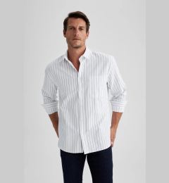 Снимка на DEFACTO Relax Fit Striped Oxford Long Sleeve Shirt