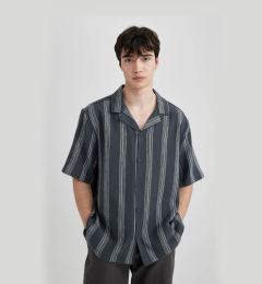 Снимка на DEFACTO Relax Fit Wide Collar Striped Short Sleeve Shirt