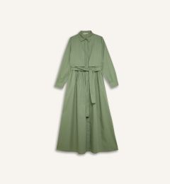 Снимка на DEFACTO Shirt Collar Belted Buttoned Long Sleeve Poplin Midi Dress