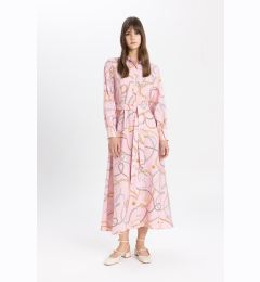 Снимка на DEFACTO Shirt Collar Patterned Long Sleeve Basic Dress