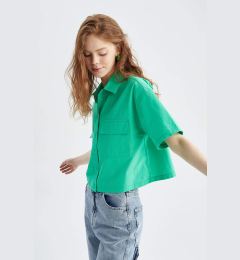 Снимка на DEFACTO Short Sleeve Double Side Pockets Poplin Shirt