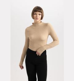 Снимка на DEFACTO Slim Fit Slim Cut Half Turtleneck Crepe Long Sleeve T-Shirt